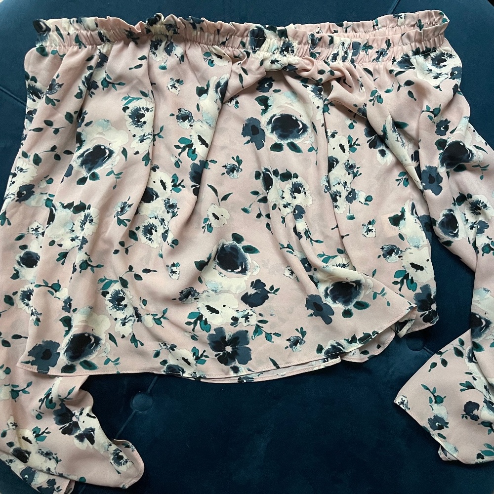 Bell sleeve off the shoulder top